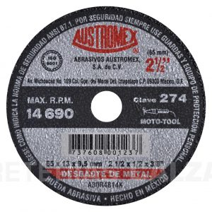 HC69960 - Rueda Abrasiva Austromex 274 2-1/2X1/2X3/8 P/Mototool