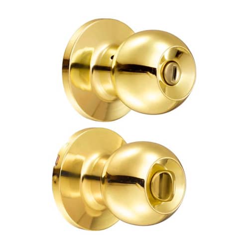 HC110238 - Cerradura Pomo (Bola) Para Recamara Laton Brillante Lock 16PO - LOCK