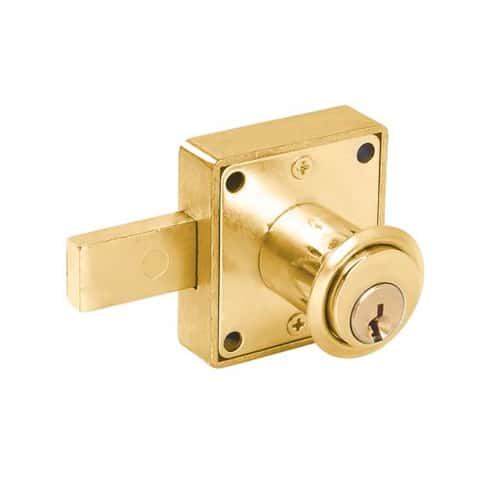 HC119463 - Cerradura Mueble Cuadrad Cilindro Largo Laton Brillante Lock 17CM - LOCK