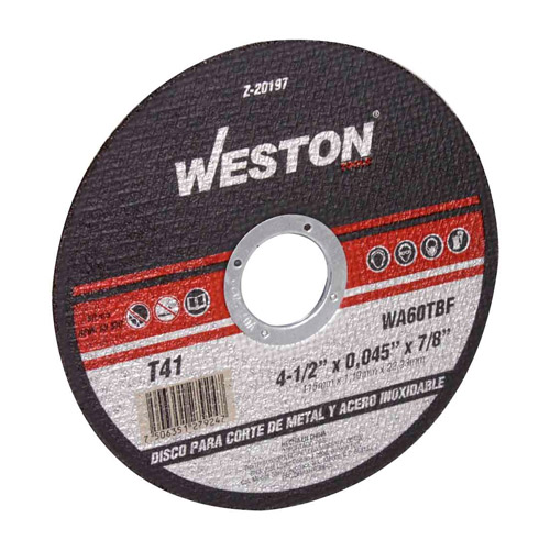 HC125015 - Disco De Corte 4-1/2? Acero Inox 3/64X7/8? (F41) Weston Z-20197 - WESTON