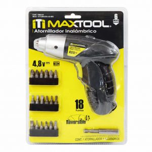 HC90305 - Atornillador Inalambrico Maxtool 396101 De 4.8V, 180RPM, 18 Puntas