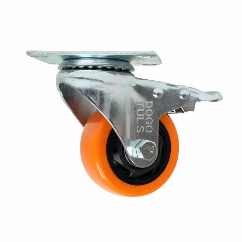 HC96021 - Rodaja de PVC naranja giratoria con freno 4 Surtek RV10B