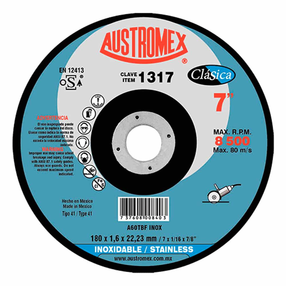 HC18482 - Disco De Corte Austromex 1317 De 7 X 1/16 X 7/8 - AUSTROMEX