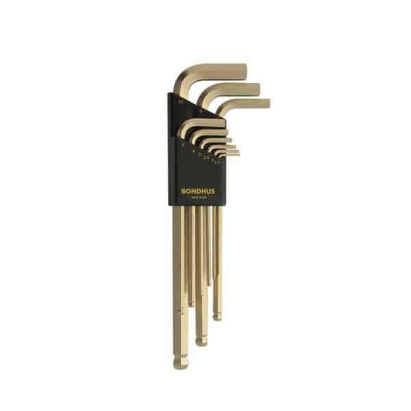 HC119571 - Juego de Llaves Hexagonales Punta Bola Met Gold 9 Piezas 1.5-10Mm 38099 Bondhus
